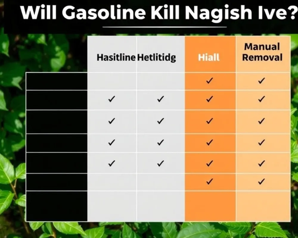 Comparison Table: Gasoline vs. Herbicides vs. Manual Removal