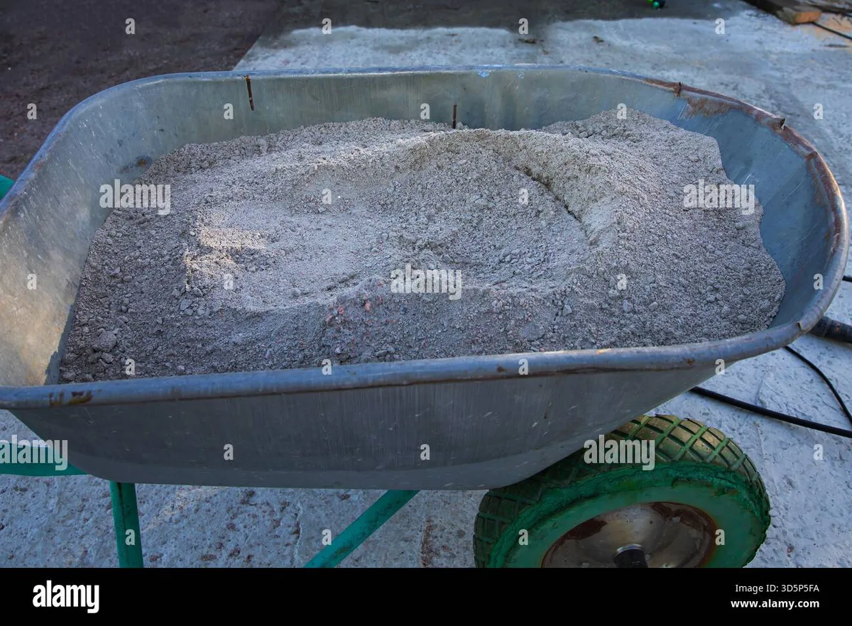 Hardened concrete residue