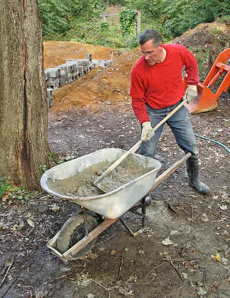 how long does it take to mix concrete in a wheelbarrow