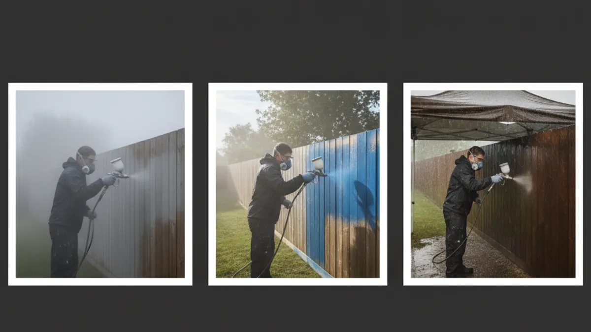 Spray Painting Fence Panels in Different Weather Conditions