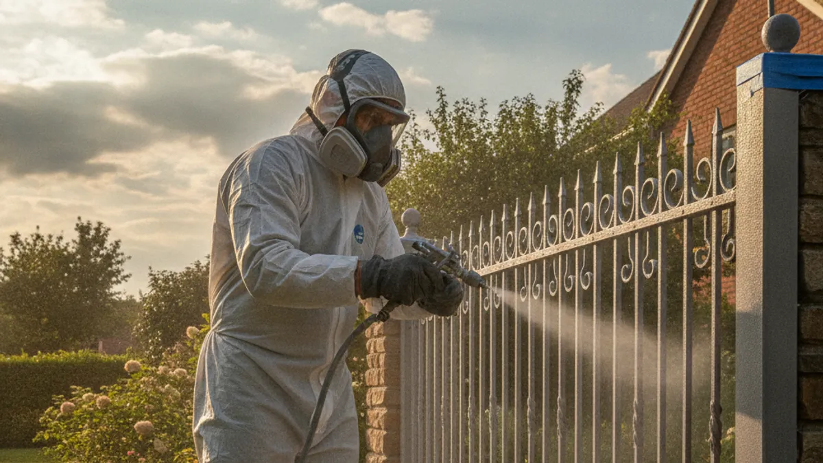 Spray Painting Metal Fences: Safety First