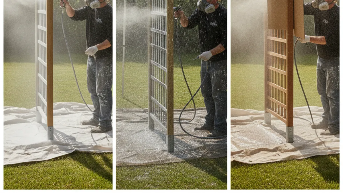 Spray Painting Trellises in Different Conditions