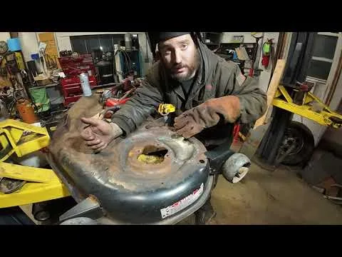 rusty mower deck underside