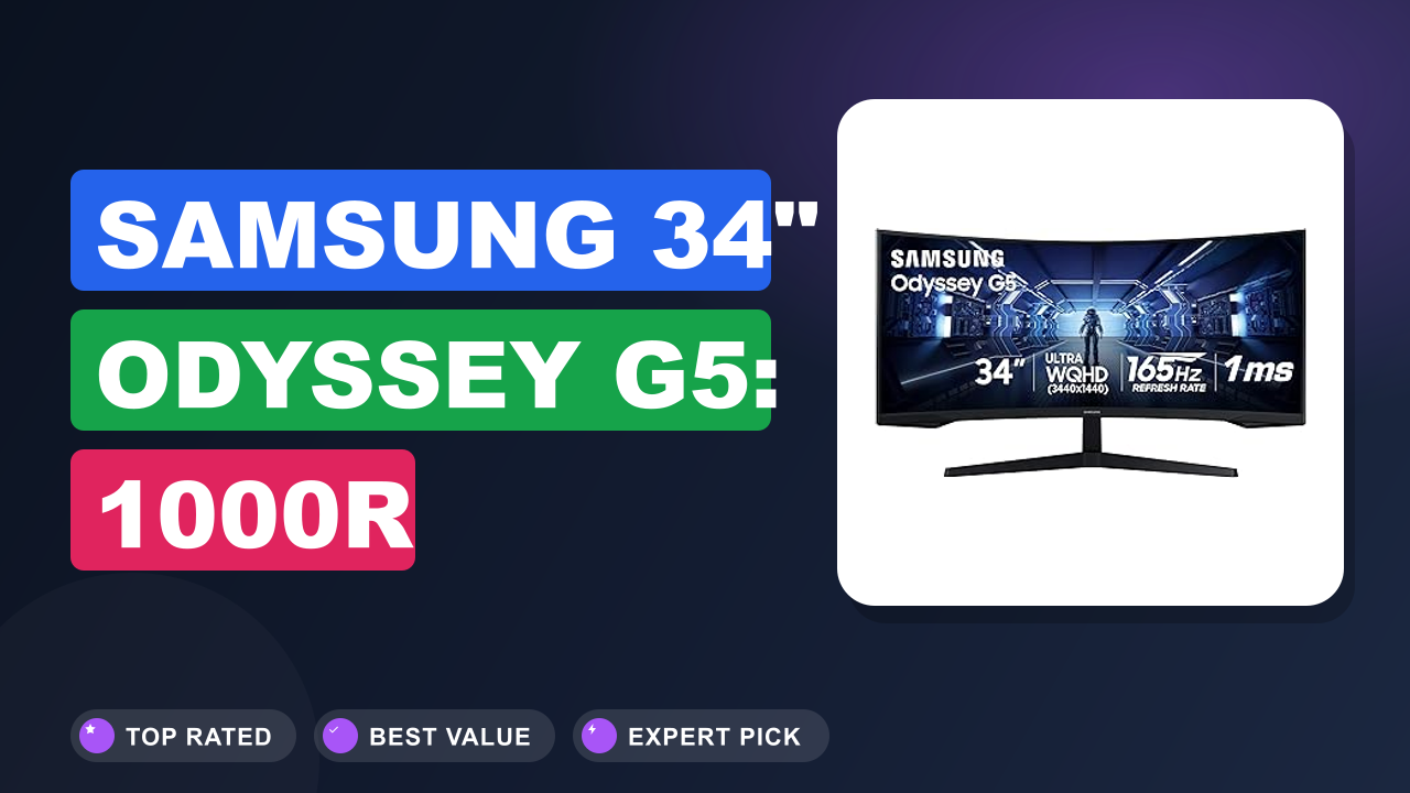 Samsung 34" Odyssey G5: 1000R Ultra-Wide Gaming